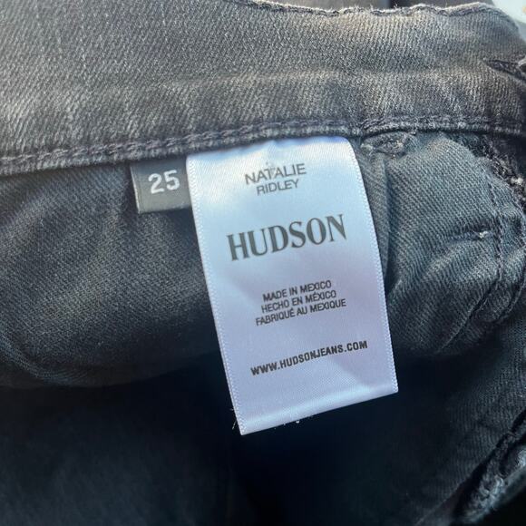 HUDSON Natalie Ridley Womens Jeans Sz 25 Black Skinny Goth Midrise Ankle - Picture 10 of 14